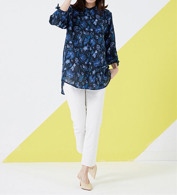 BELLUNA（ベルーナ）の「涼感やわらか袖リボンシャツチュニック（チュニック）」｜詳細画像