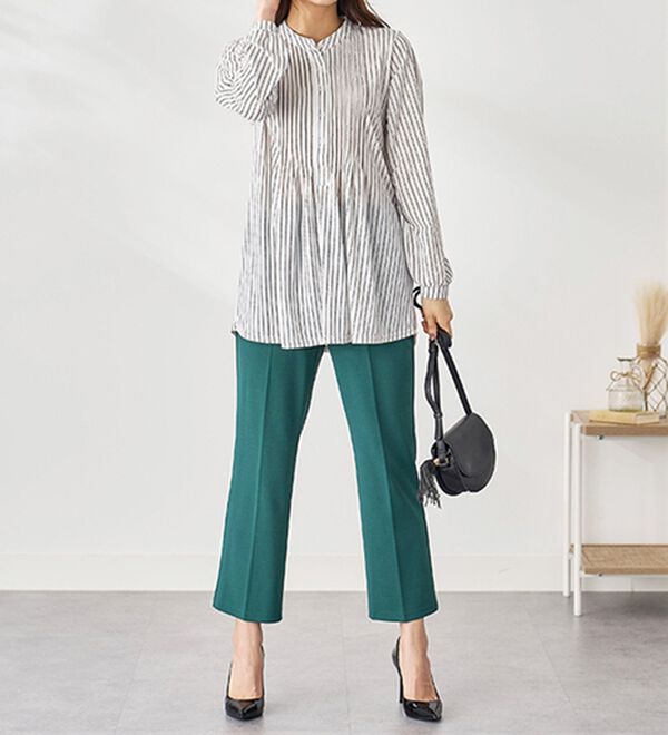 BELLUNA（ベルーナ）の「シワが目立ちにくい！ピンタック使いシャツチュニック（チュニック）」｜詳細画像