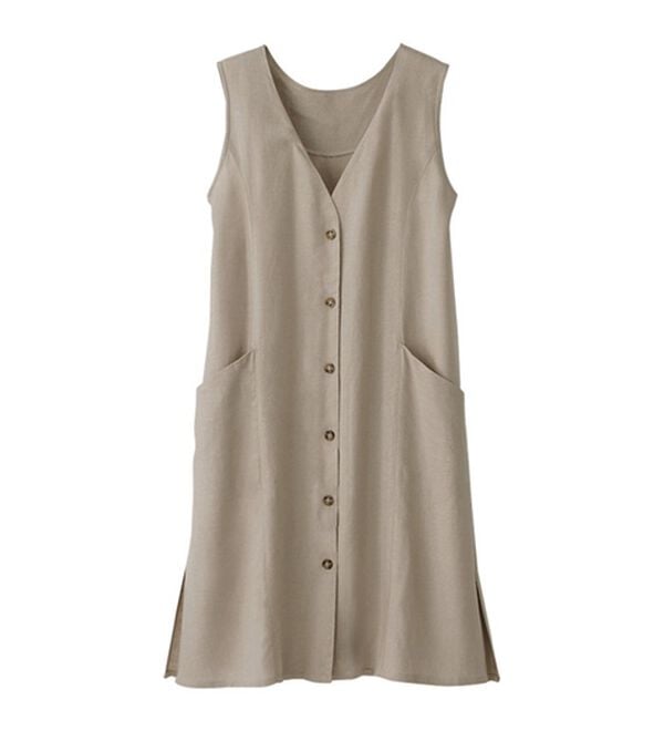 BELLUNA（ベルーナ）の「【２枚組】リネン混チュニックベスト（チュニック）」｜詳細画像