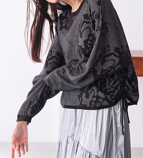 RANAN（ラナン）の「シアーフラワージャカードニットプルオーバー（ニット・セーター）」｜詳細画像