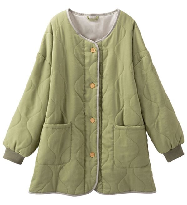 「【２枚組】暖か可愛い！中わたキルトかっぽう（エプロン）」｜詳細画像