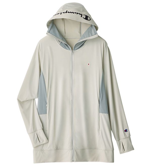 ルフラン（ルフラン）の「＜Ｃｈａｍｐｉｏｎ＞フェイスガード付ＵＶパーカー（パーカー）」｜ライトグレー