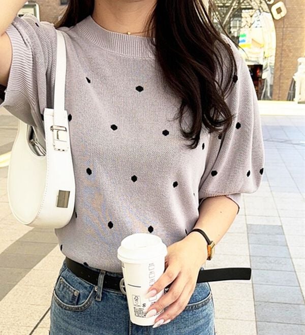GeeRA（ジーラ）の「ドット柄ジャガードトップス（ニット・セーター）」｜詳細画像
