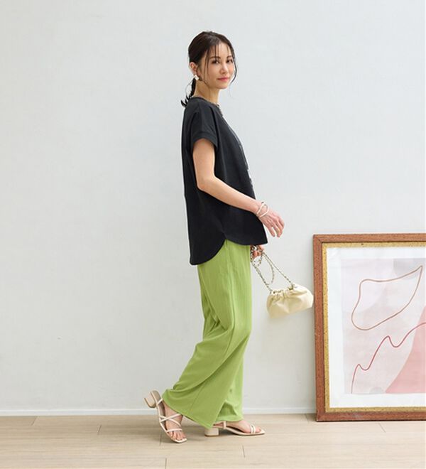 BELLUNA（ベルーナ）の「ひんやリッチコットン大人のゆったりドルマンＴシャツ（カットソー）」｜詳細画像