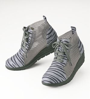 ルフラン（ルフラン）の「ゼブラ柄ストレッチメッシュシューズ（フラットシューズ）」｜グレー