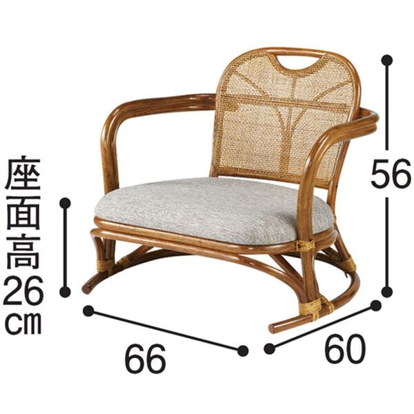 「籐あぐら座椅子（座椅子）」｜詳細画像