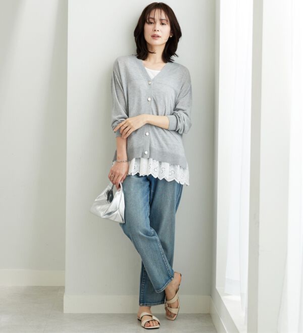 BELLUNA（ベルーナ）の「【快適Ｌａｂ．】シャリ冷！洗える多機能ニットカーディガン（ニットカーディガン）」｜詳細画像