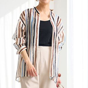 RANAN（ラナン）の「配色ストライプシャツ（シャツ）」｜詳細画像