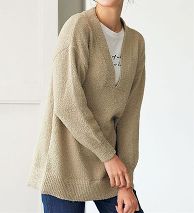 BELLUNA（ベルーナ）の「衿レイヤードで気分が上がる！Ｖネックゆったりセーター（ニット・セーター）」