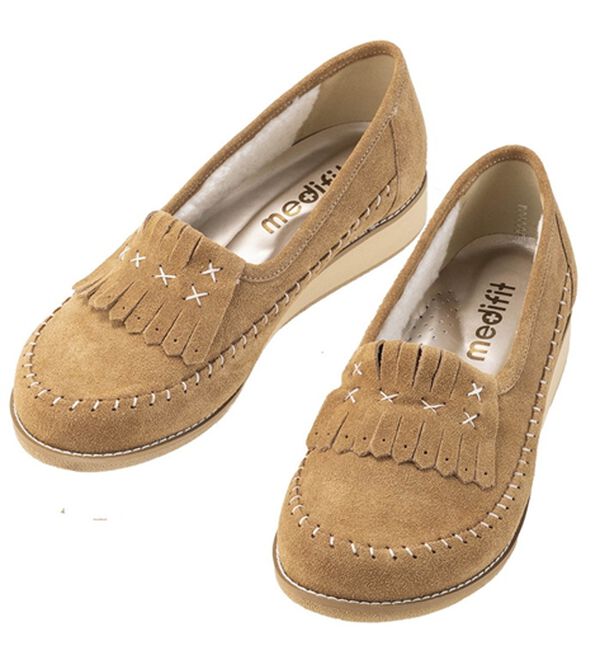 ルフラン（ルフラン）の「外反母趾対応＜メディフィット＞５Ｅあったかボアモカシンシューズ（パンプス）」｜ベージュ