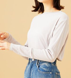 BELLUNA（ベルーナ）の「衿＆袖ラメチュール切替プルオーバー（カットソー）」｜詳細画像