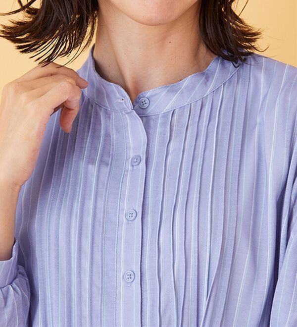 BELLUNA（ベルーナ）の「シワが目立ちにくい！ピンタック使いシャツチュニック（チュニック）」｜詳細画像