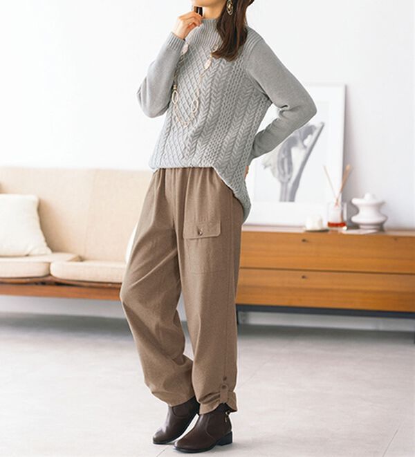 ルフラン（ルフラン）の「＜ｆｕ－ｕ＞綿１００％　両面起毛裾デザインパンツ（その他パンツ）」｜詳細画像