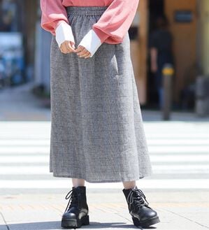 A HAPPY MARILYN（アハッピーマリリン）の「【大きいサイズ】【ＬＬ～８Ｌ】フランネルフレアチェックスカート（ロングスカート）」｜グレンチェック