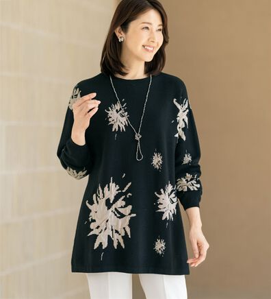 ルフラン（ルフラン）の「ほどゆる＊花柄ふくれジャカードニット（ニット・セーター）」