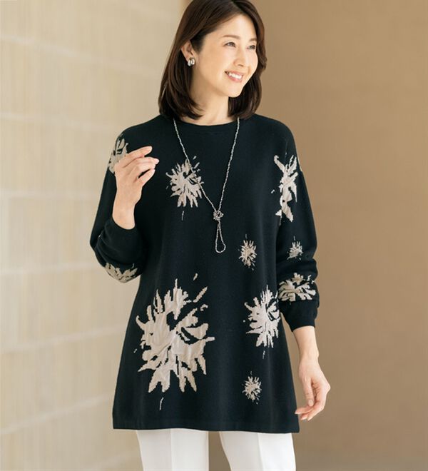 ルフラン（ルフラン）の「ほどゆる＊花柄ふくれジャカードニット（ニット・セーター）」｜詳細画像