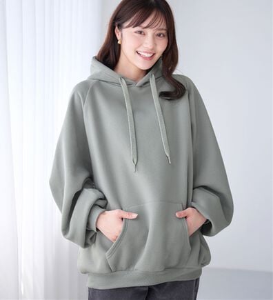 alotta（アロッタ）の「あったか裏起毛パフ袖ゆったりパーカー（パーカー）」