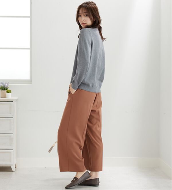 BELLUNA（ベルーナ）の「サマ見え（W）ボタン使いワイドパンツ（ワイドパンツ・ガウチョ）」｜詳細画像