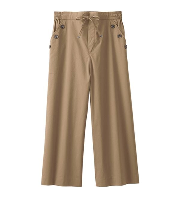 BELLUNA（ベルーナ）の「サラリ綿混ボタン使いキュロットパンツ（クロップドパンツ）」｜詳細画像