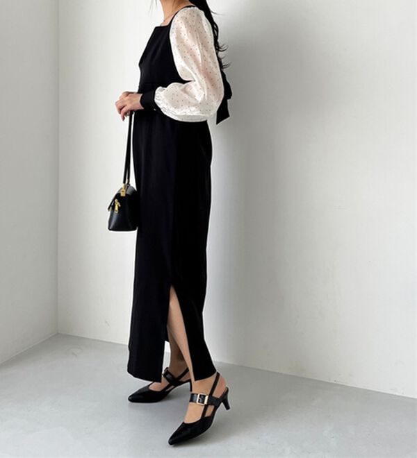 GeeRA（ジーラ）の「【オケージョン】バックリボンシアードット切替ワンピース（その他ワンピース）」｜詳細画像