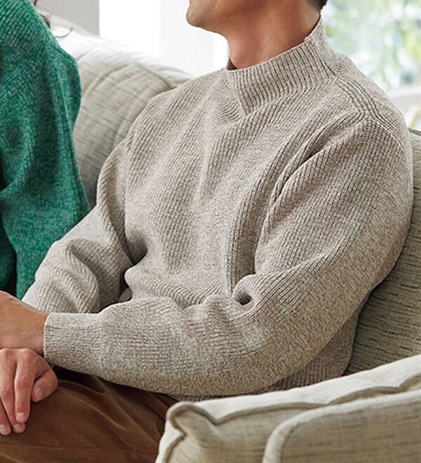 「＜イネド　オム＞杢調ボトルネックセーター（メンズニット・セーター）」｜詳細画像