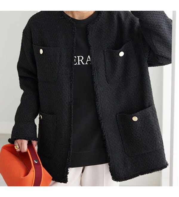 BELLUNA（ベルーナ）の「ツイードノーカラージャケット（ノーカラージャケット）」｜詳細画像