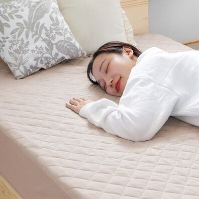 iellio（イエリオ）の「綿１００％敷パッド一体型BOXシーツ＜着脱簡単・ズレにくい・家事ラク・一体型ボックスシーツ・オールシーズン＞（ボックスシーツ・ベッドシーツ）」