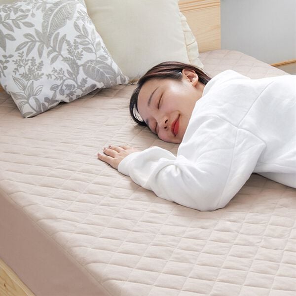 綿100％敷パッド一体型BOXシーツ＜着脱簡単・ズレにくい・家事ラク