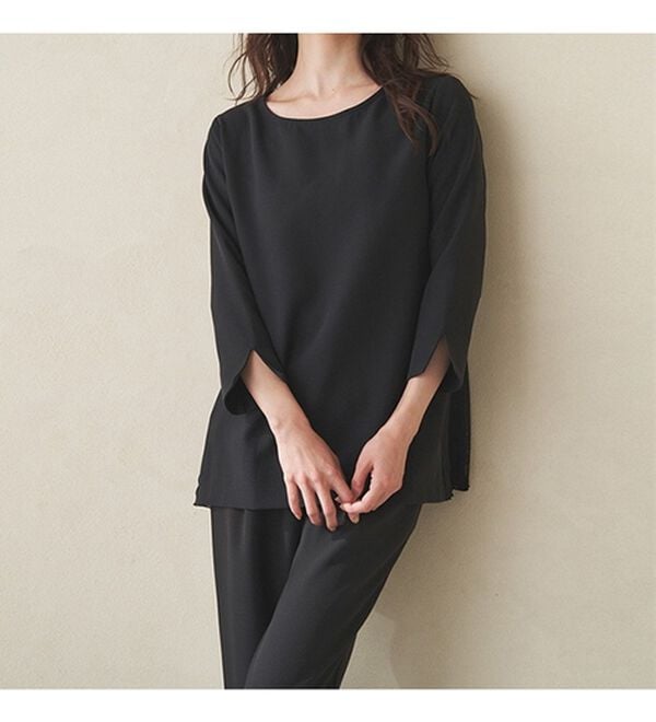 RANAN（ラナン）の「楽ちんキレイ見え！バックプリーツセットアップ（ブラウススーツ）」｜詳細画像