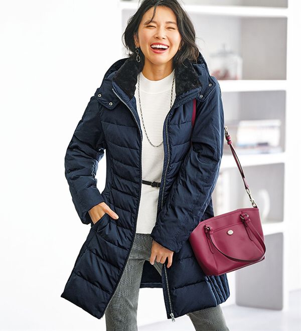 BELLUNA（ベルーナ）の「フレンチダウン使い細見えキルト切替ロングコート（ロングコート）」｜詳細画像