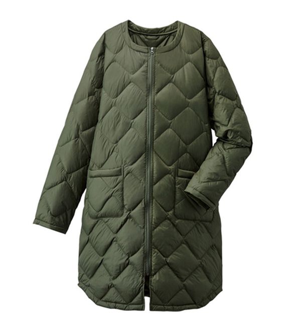 BELLUNA（ベルーナ）の「洗える！軽量ダウンノーカラーコート（ポーチ付）（ハーフコート）」｜詳細画像