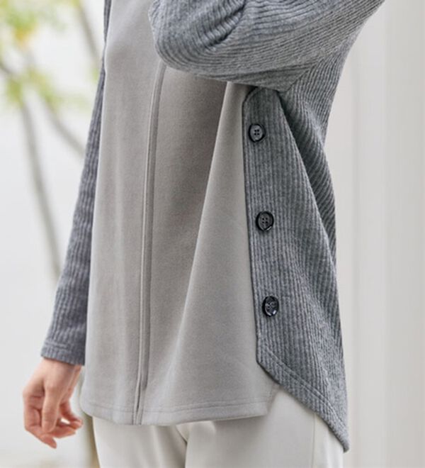 リブ使いスエード調ジャケット（ミンクボール付） - ベルーナ【公式】