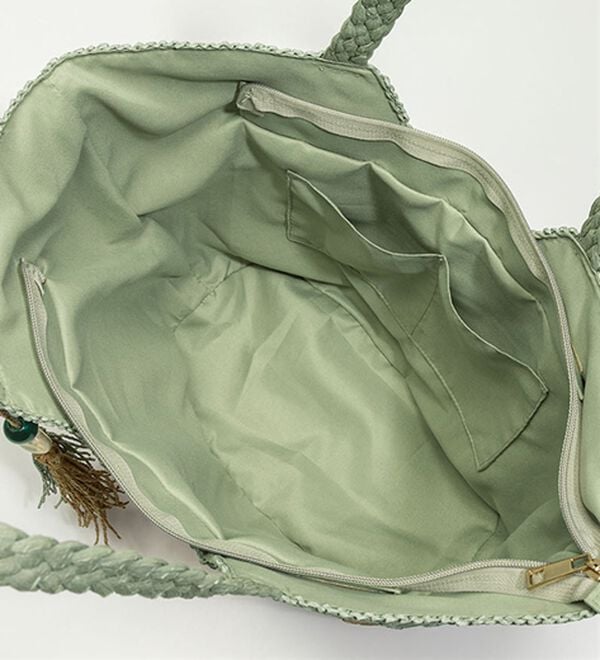 BELLUNA（ベルーナ）の「ストーンタッセル付雑材トート（トートバッグ）」｜詳細画像