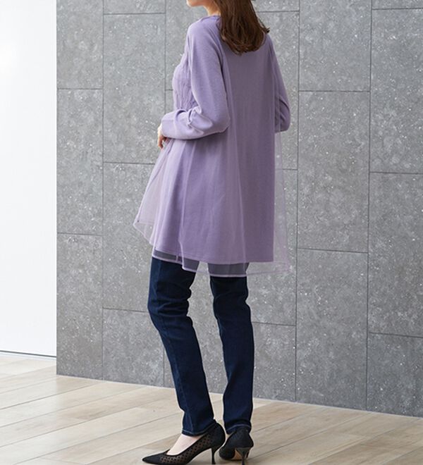 RANAN（ラナン）の「ふんわりあったか素材チュール重ねチュニック（チュニック）」｜詳細画像