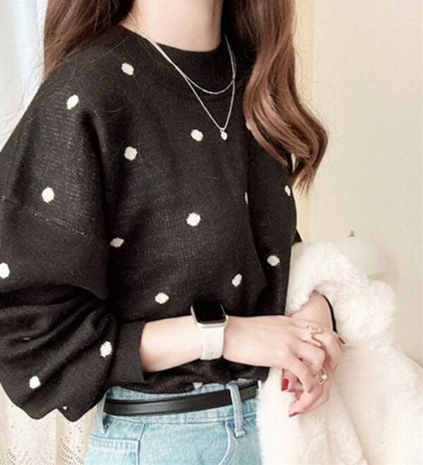 GeeRA（ジーラ）の「ドット柄ニットプルオーバー（ニット・セーター）」｜詳細画像