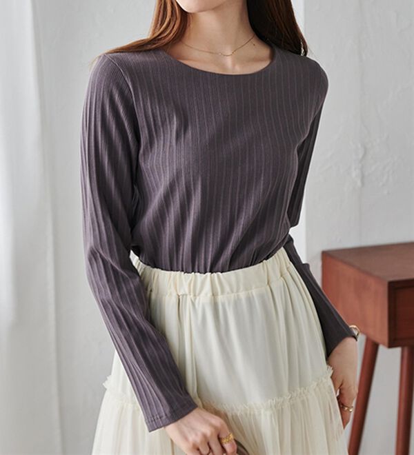 RANAN（ラナン）の「バックパール調釦リブカットソープルオーバー（カットソー）」｜詳細画像