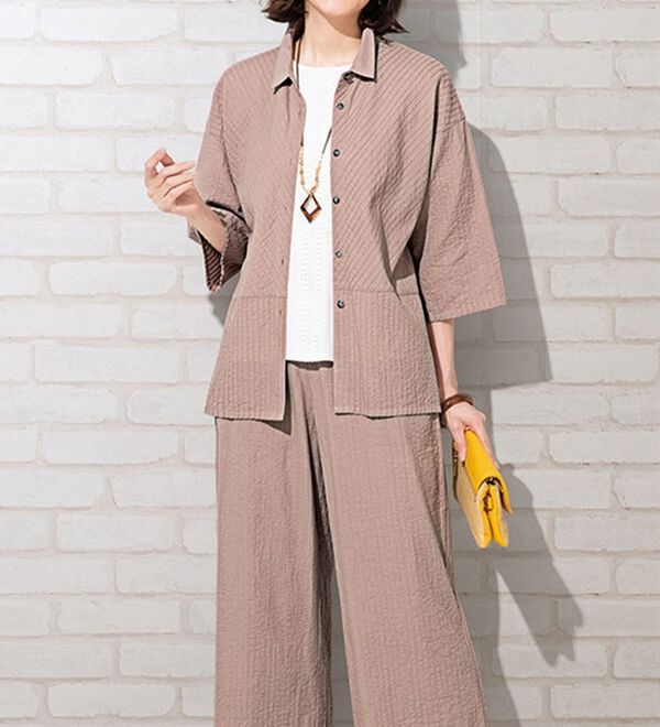 ルフラン（ルフラン）の「ピンタック素材セットアップ（セットアップ）」｜詳細画像