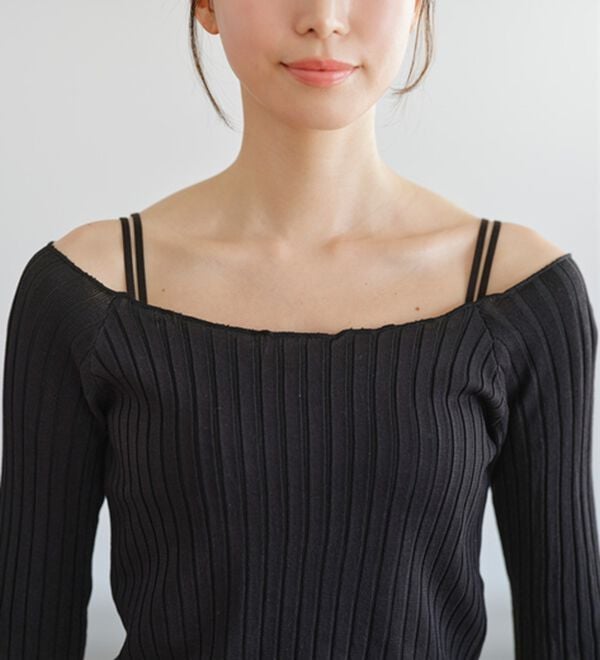 YU'NOW（ユナウ）の「【カップ付インナー】Ｗストラップブラキャミ（ブラトップ・カップ付きインナー）」｜詳細画像