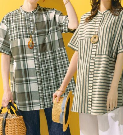 ルフラン（ルフラン）の「【２色組】モノトーン切替シャツチュニック（チュニック）」