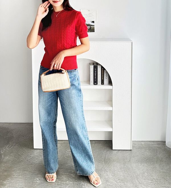 GeeRA（ジーラ）の「ケーブル編みニットトップス（ニット・セーター）」｜詳細画像