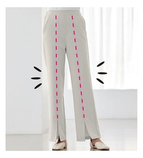 BELLUNA（ベルーナ）の「錯覚美脚！裾スリットセミワイドパンツ（フルレングスパンツ）」｜詳細画像