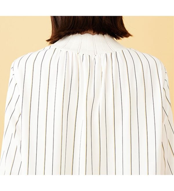 BELLUNA（ベルーナ）の「衿＆袖ニット使い美人顔ブラウス（ブラウス）」｜詳細画像