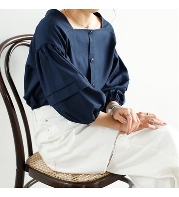 GeeRA（ジーラ）の「タック袖ブラウス（ブラウス）」｜詳細画像