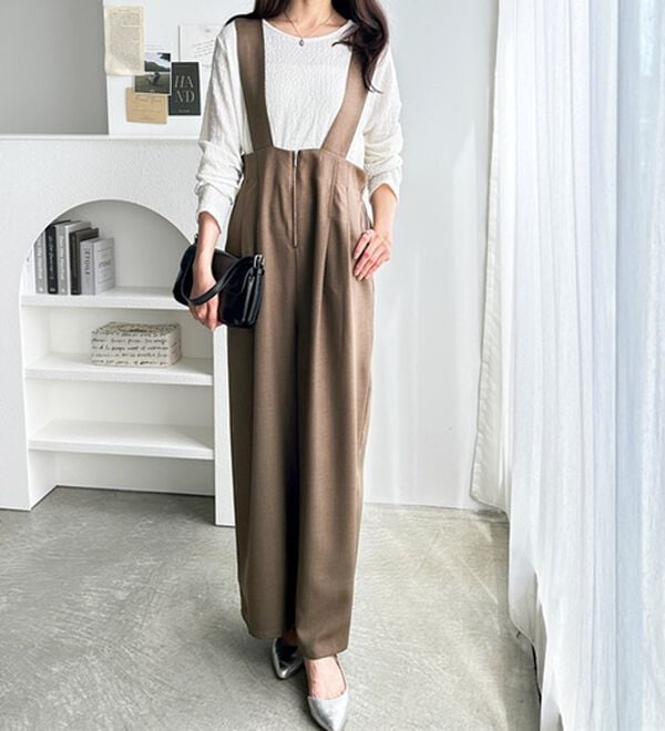 GeeRA（ジーラ）の「フロントジップハイウエストサロペット（オールインワン）」｜詳細画像