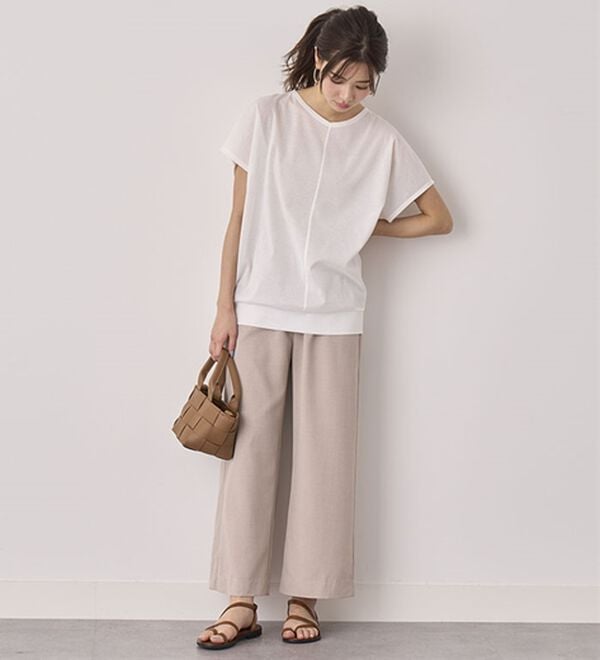 BELLUNA（ベルーナ）の「畳んでもシワにならない！麻調ワイドパンツ（ワイドパンツ・ガウチョ）」｜詳細画像