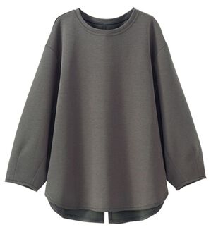 BELLUNA（ベルーナ）の「とろけるような肌心地　ふんわり袖プルオーバー（カットソー）」｜チャコール