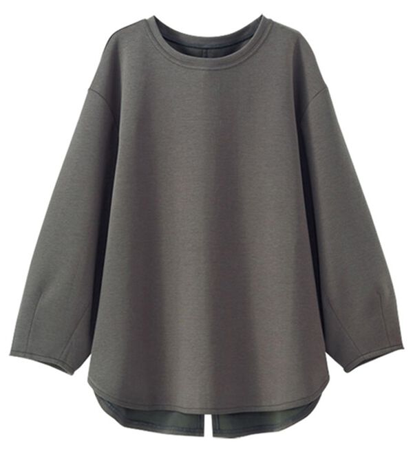 BELLUNA（ベルーナ）の「とろけるような肌心地　ふんわり袖プルオーバー（カットソー）」｜チャコール