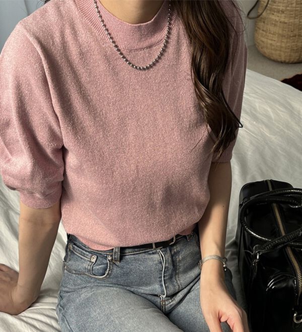 GeeRA（ジーラ）の「ラメパフスリーブニット（ニット・セーター）」｜詳細画像