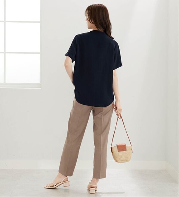 BELLUNA（ベルーナ）の「麻調素材美脚テーパードパンツ（テーパードパンツ）」｜詳細画像