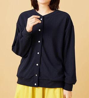 BELLUNA（ベルーナ）の「ストレッチジョーゼット素材カーディガン（その他カーディガン）」｜ネイビー